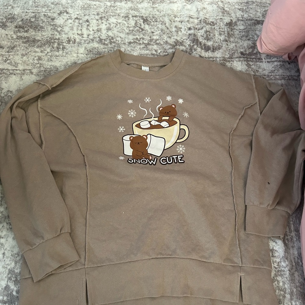 Cozy Bear Graphic Crewneck Sweater